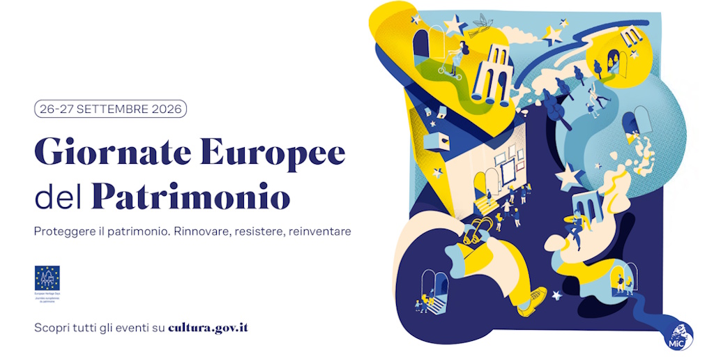 Logo delle giornate europee del patrimonio 2026 che si terranno 26 e 27 settembre 2026